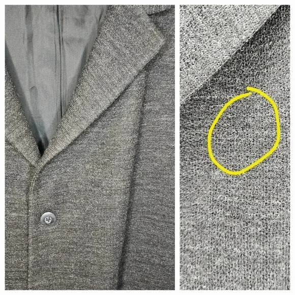 J. Ferrar Men's 100% Pure Wool Charcoal 3-Button Overcoat Blazer Size 46R - Picture 10 of 16